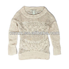 13STC5266 open knitted women crewneck sweaters knitting models